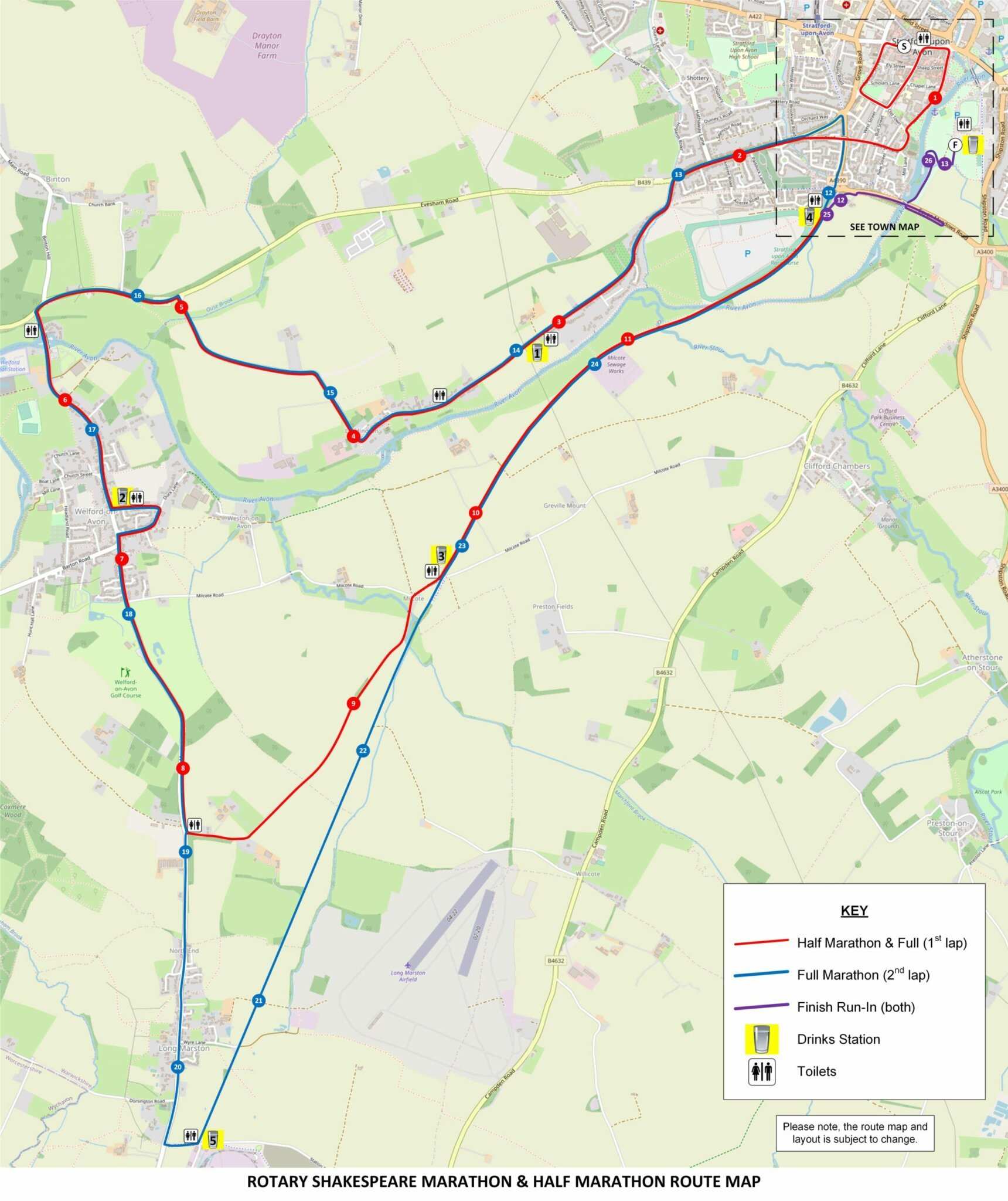 Shakespeare Marathon & Half Marathon- April 2024 route information